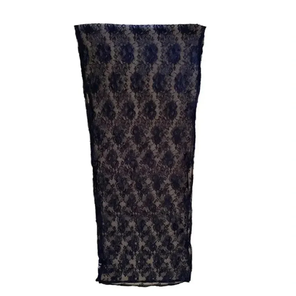 Honey Black Bohemian Elegant Embroidered Floral  ALL LACE Shawl One